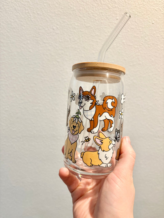 Spring Doggo 16 oz Libbey Glass